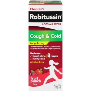 Robitussin Children's Long Acting Cough And Cold Medicine, Fruit Punch Flavor 4 Fl Oz