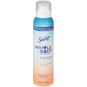 Secret Whole Body Aluminum Free Deodorant Spray, Peach & Vanilla Blossom - 3.5 oz
