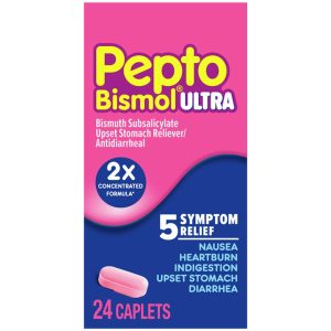 Pepto Bismol Ultra Caplets, Upset Stomach 5 Symptom Fast Relief