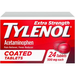 Tylenol Extra Strength Coated Tablets, 500mg Acetaminophen, Easy to Swallow, 24 ct
