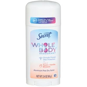 Secret Whole Body Deodorant Stick, Peach & Vanilla Blossom, 2.4 oz - Aluminum-Free