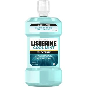 Listerine® Zero Alcohol Mouthwash – Cool Mint (33.8 fl oz / 1 L)