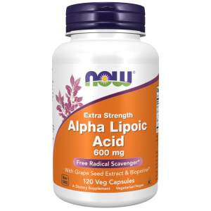 Now Foods Alpha Lipoic Acid, Extra Strength 600 mg 120 Vcaps - 3045