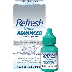 Refresh Optive, Eye Drops, Lubricant, Advanced, Triple-Action Relief, 0.33 Fl Oz