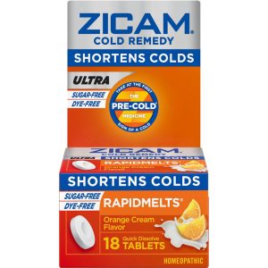 Zicam Zinc Cold Remedy Ultra Rapid Melts Quick Dissolve Tablets Orange Cream Flavor 18ct