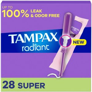 Tampax Radiant Super Absorbency Tampons - Unscented