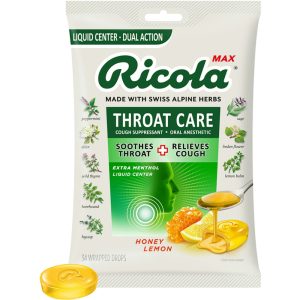 Ricola Drops, Honey Lemon, Throat Care, Extra Menthol, Liquid Center, Wrapped Drops