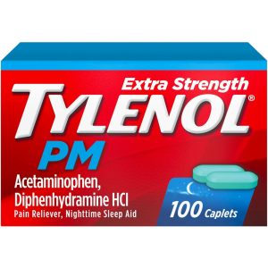 Tylenol PM Extra Strength Nighttime Pain Reliever & Sleep Aid, 100 Caplets