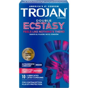 Trojan Double Ecstasy Lubricated Condoms - 10ct