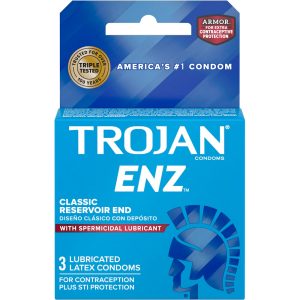 Trojan Enz Condoms Spermicidal Lubricant Latex