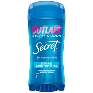 Secret Antiperspirant/Deodorant, Completely Clean, Sweat & Odor, Clear Gel 2.6 Oz
