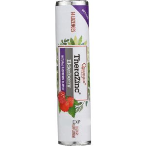Quantum Health Thera Zinc Elderberry Lozenges Natural Raspberry Flavor - 12 Packs Of