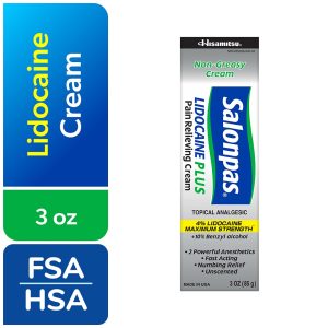 Salonpas Non Greasy Lidocaine Plus Pain Relieving Cream  3 Oz