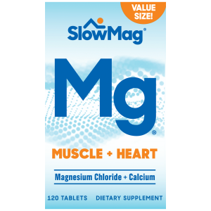 Slow-Mag Muscle + Heart Magnesium Chloride With Calcium Supplement Tablets - 120ct