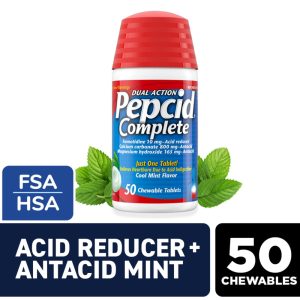 Pepcid Chewable Tablets Dual Action Cool Mint Flavor Acid Reducer/Antacid