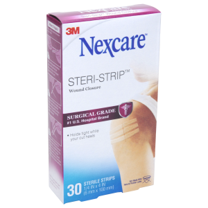 Nexcare 3M H1546 Steri-Strip Skin Closure, 1/4 In X 4 In, 30 Strips