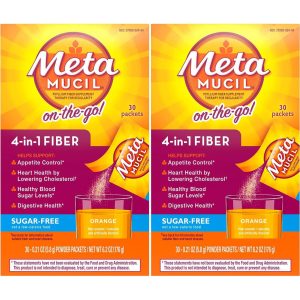 Metamucil Psyllium Fiber Supplement, 4 In 1 Fiber, Powder Packets, Orange