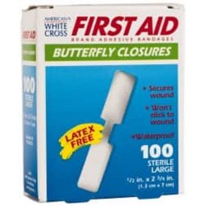 Medique First Aid Bandages - Butterfly Large Bandages - Polyester - BX Of 100