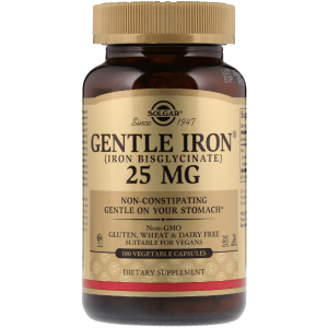 Solgar Gentle Iron 25 mg 180 Vegetable Capsules