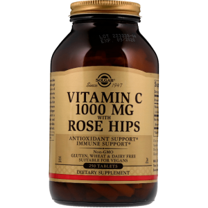 Solgar Vitamin C 1000mg with Rose Hips 250 Tablets