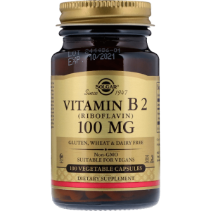 Solgar Vitamin B2 (Riboflavin) 100 mg 100 Vegetable Capsules