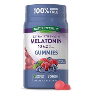 Nature's Truth Extra Strength Melatonin 10 Mg Vegan Gummies Natural Berry Flavor