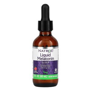 Natrol Melatonin Liquid Drops, 1mg per 4mL, Raspberry Flavor, 2 fl oz