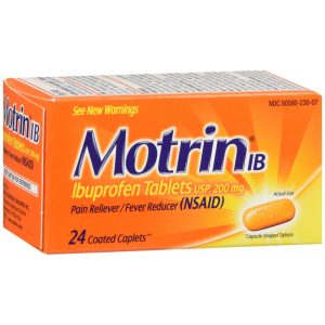 Motrin IB, Ibuprofen 200mg Tablets For Pain & Fever Relief