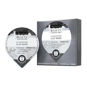 Freeman Skincare Beauty Infusion Charcoal And Probiotics Cleansing Clay Mask, 0.34 Oz