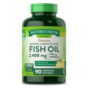 Nature's Truth Fish Oil, Odorless, 2,400 Mg, Softgels, Natural Lemon Flavor