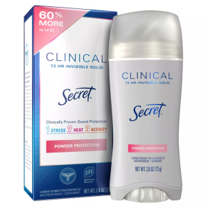 Secret Clinical Strength Invisible Solid Antiperspirant And Deodorant For Women - Protecting Powder - 2.6oz