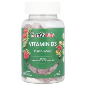 YumVs Kids Vitamin D3 25 mcg (1000 IU) Berry Gummies, 60 Count