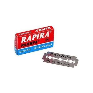 Rapira Chrome Stainless Double Edge Razor Blades - 5 Pack