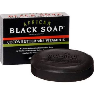 Madina African Black Soap Cocoa Butter With Vitamin E 3.5 Oz