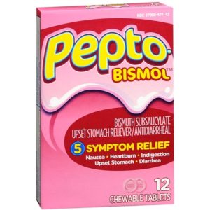 Pepto   Bismol Chewable Tablets Upset Stomach Reliever/Antidiarrheal 12Ea