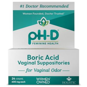 pH-D Feminine Health Boric Acid Vaginal Suppositories 24Ea