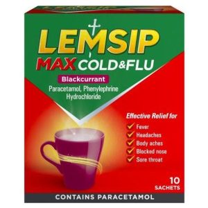 Lemsip Max Cold & Flu Blackcurrant 10pk