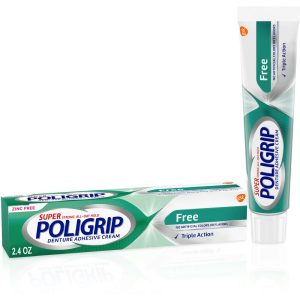 Super Poligrip® Free Denture Adhesive Cream – Zinc Free (2.4 oz / 68 g)