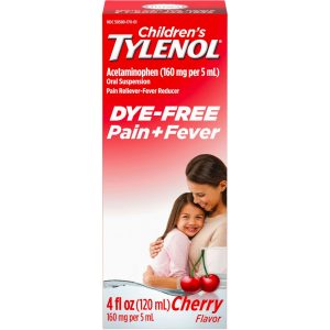Tylenol Childrens  Pain  Fever Liquid Dye-Free Cherry 4 Fl Oz