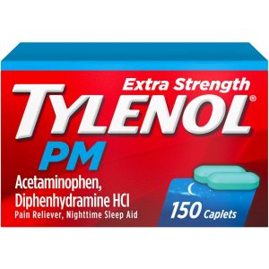 Tylenol PM Extra Strength, Nighttime Pain Reliever & Sleep Aid, 150 ct Caplets