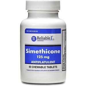 Reliable-1 Laboratories Simethicone Antiflatulent, 125 Mg Chewable Tablets, 60/Bottle