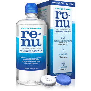 ReNu Bausch + Lomb Advanced Triple Disinfect Formula Multi-Purpose Eye Contact Lens Solution, 12 Fl Oz