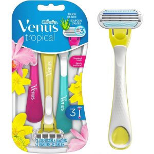 Gillette Venus Tropical Women's Disposable Razor, 3 Count, Womens Razors / Blades