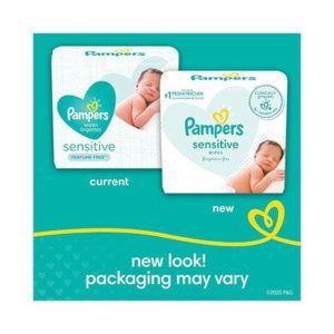 Pampers Sensitive Water-Based Baby Wipes, Unscented, 56 Count Pop-Top Pack