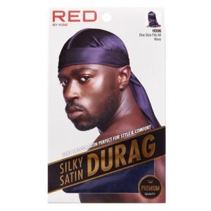 Red By Kiss Premium Silky Satin Durag - Navy Upgraded Extra Long Tails HD06