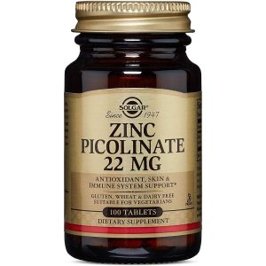 Solgar Zinc Picolinate, 22 Mg, 100 Tablets