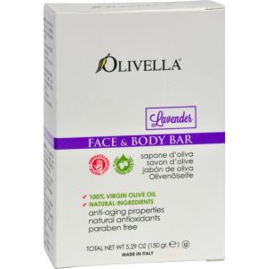 Olivella Face and Body Bar Soap, Lavender 5.29 oz