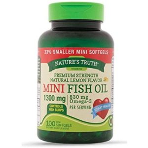 Nature's Truth Mini Fish Oil, Premium Strength, 1340 Mg, Softgels, Natural Lemon Flavor