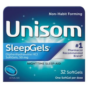 Unisom SleepGels Nighttime Sleep Aid, 50mg Diphenhydramine HCl, 32 Softgels