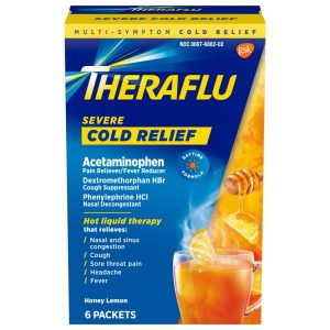 Theraflu Acetaminophen, Cold Relief, Severe, Packets, Honey Lemon